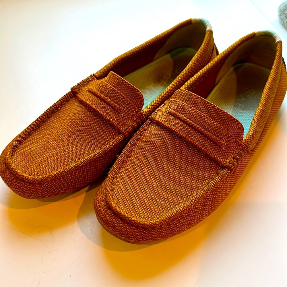 Rothy's Women The Driver Slip On Driving Loafers Cognac Golden Brown Tan Flats 7
